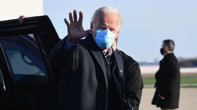 Joe Biden departs Wilmington, Delaware on November 3, 2020