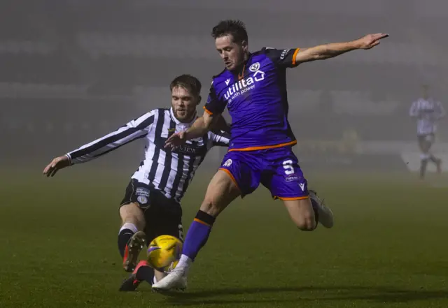 St Mirren's Marcus Fraser and Dundee United's Marc McNulty