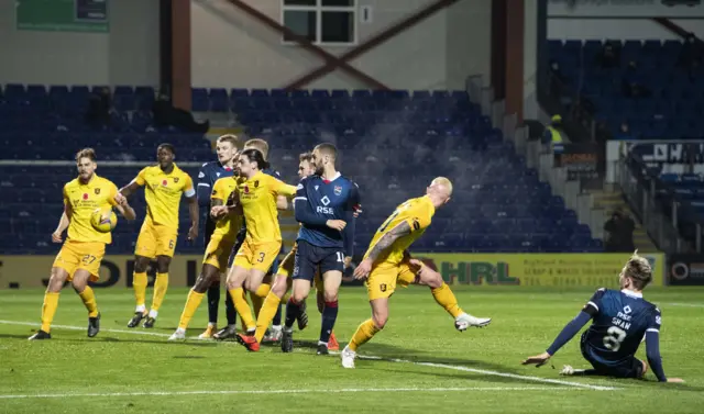 Oli Shaw's header has Ross County ahead at the break