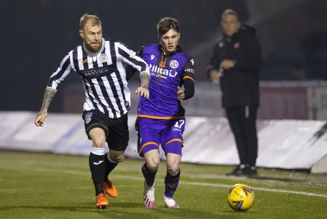 St Mirren's Richard Tait and Dundee United's Jamie Robson