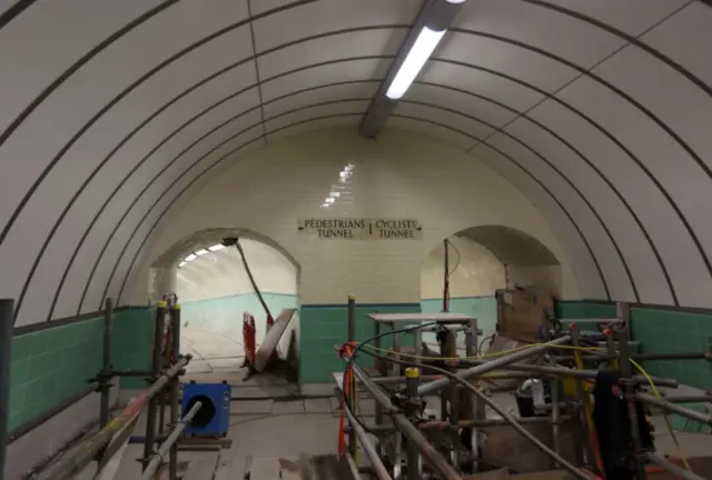Renovation of the Tyne Pedestrian Tunnel, in December 2018