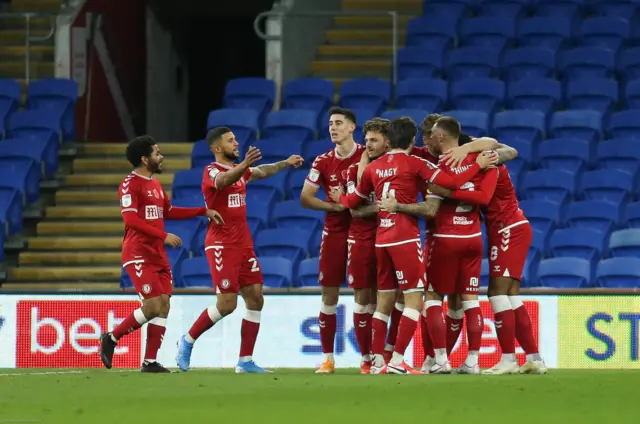 Bristol City players celebrate