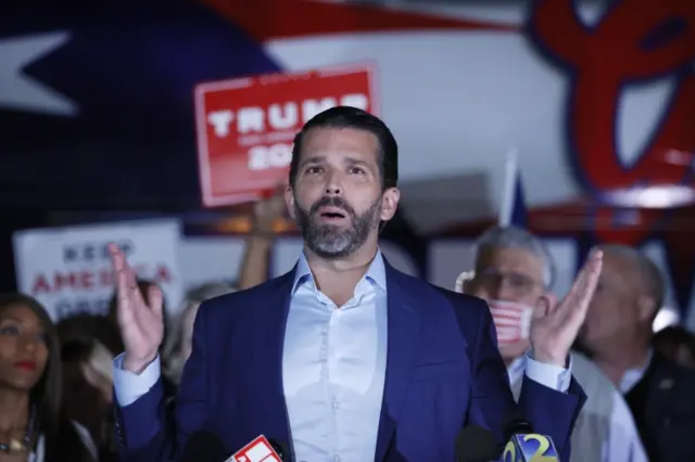 Donald Trump Jr in Atlanta, Georgia, USA, 5 November 2020