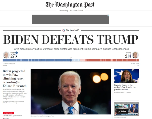 Washington Post frontpage