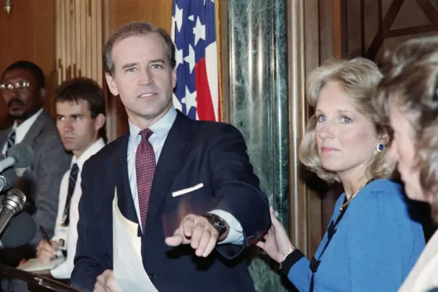 Jill stood beside her husband as he dropped out of the presidential race in 1987