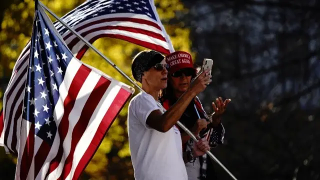 Trump supporters at a 'Stop the Steal' protest in Wisconsin