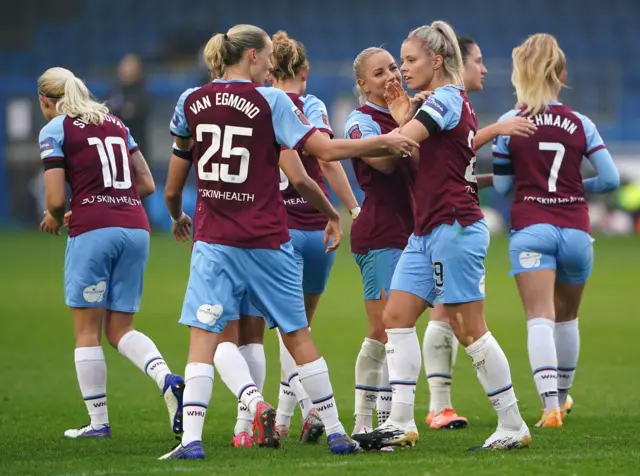 West Ham celebrate their equaliser