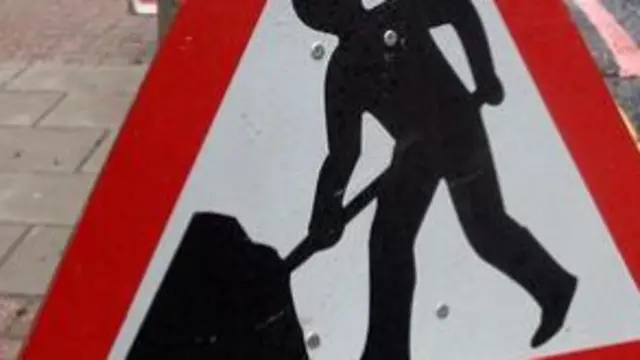 Roadworks sign