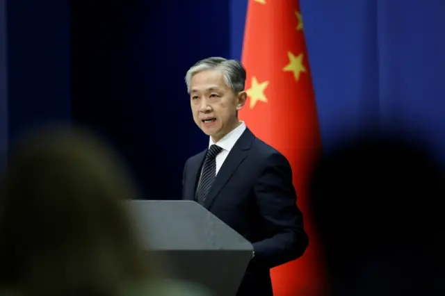 Chinese Foreign Ministry spokesman Wang Wenbin speaks during a news conference in Beijing, China November 9, 2020