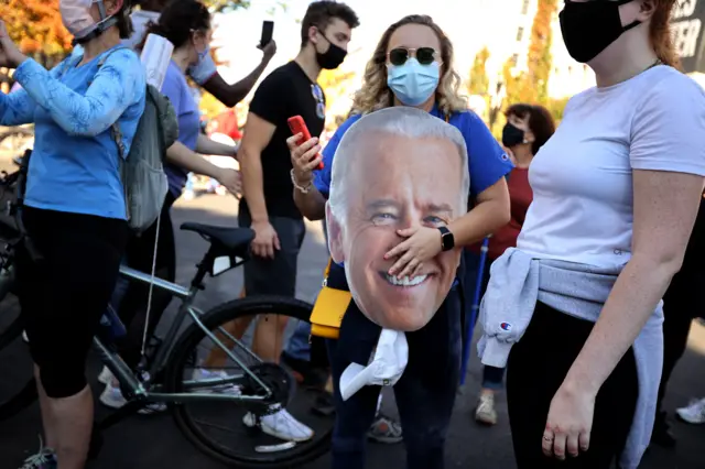 Biden supporters celebrate his election win