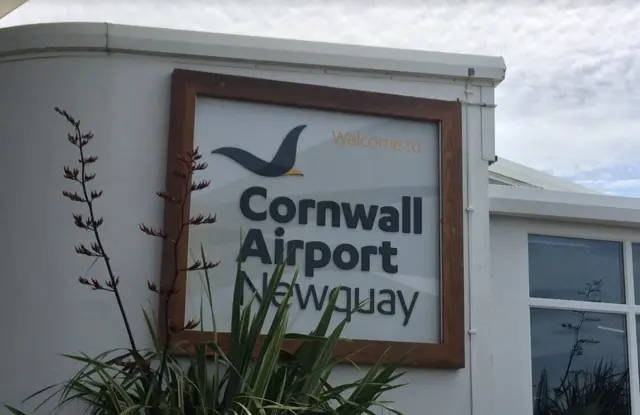 Newquay Airport sign