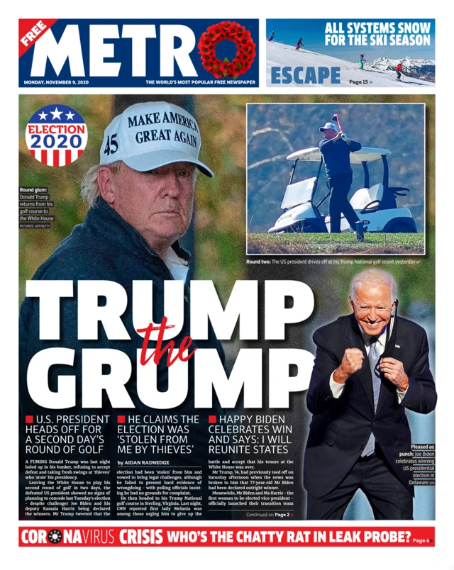 Metro front page