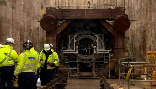 A boring machine working 35m below the river bed at Goxhill.