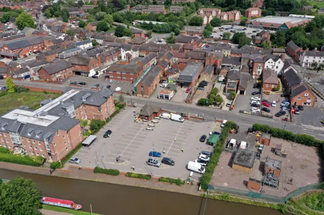 Covid-19 testing site in Stone, Staffordshire