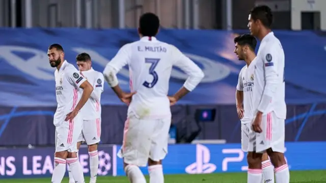 Dejected Real Madrid players