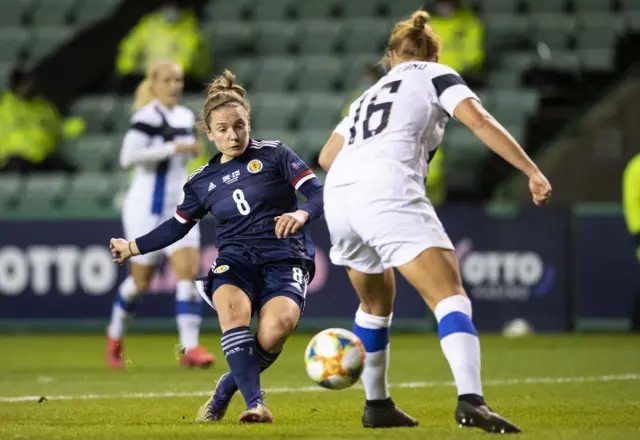 Kim Little has a shot for Scotland against Finland