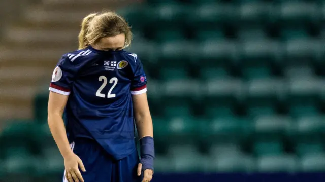 Erin Cuthbert dejected