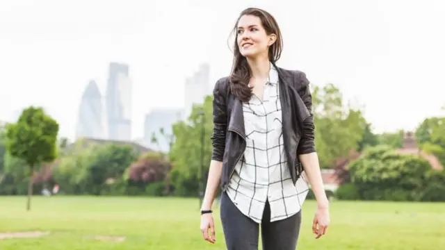 A woman picture in a park