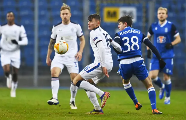 Nathan Patterson in action for Rangers