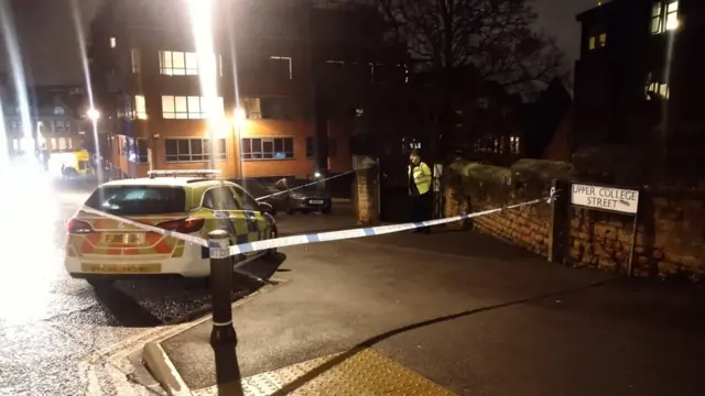 Police cordon on Upper College Street