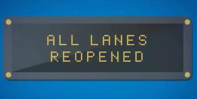 Traffic England lanes open sign