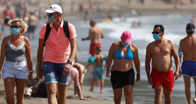 Tourists in Canary Islands