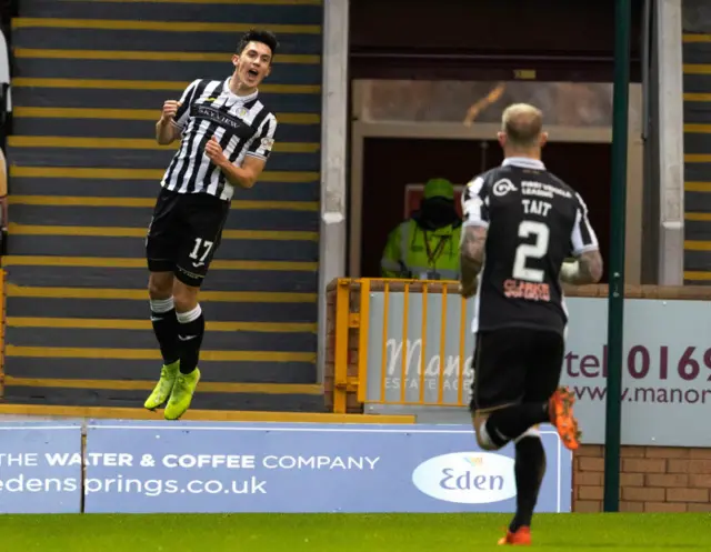 Jamie McGrath celebrates his opener at Fir Park