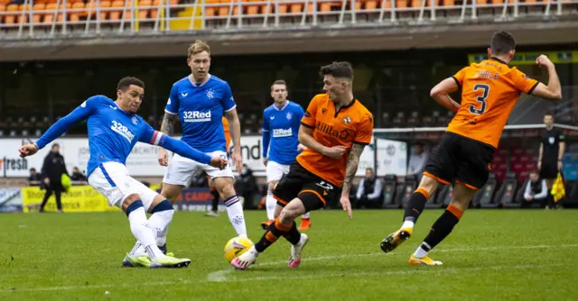 James Tavernier has a go for Rangers as the visitors build early pressure