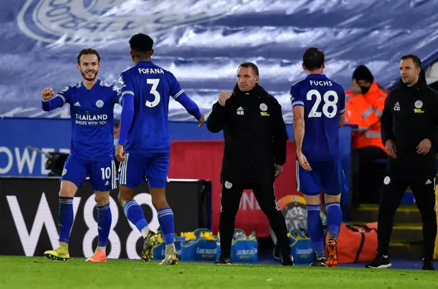 James Maddison celebrates goal