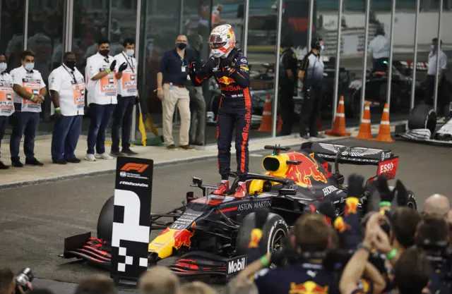 Max Verstappen celebrates