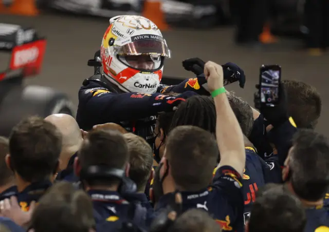 Max Verstappen celebrates