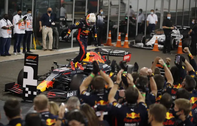 Max Verstappen celebrates