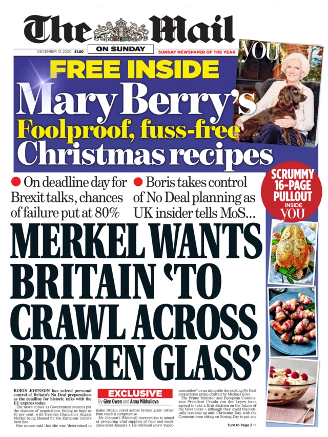 Mail on Sunday 13 Decdember 2020