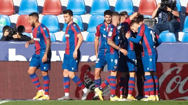 Levante celebration v Getafe