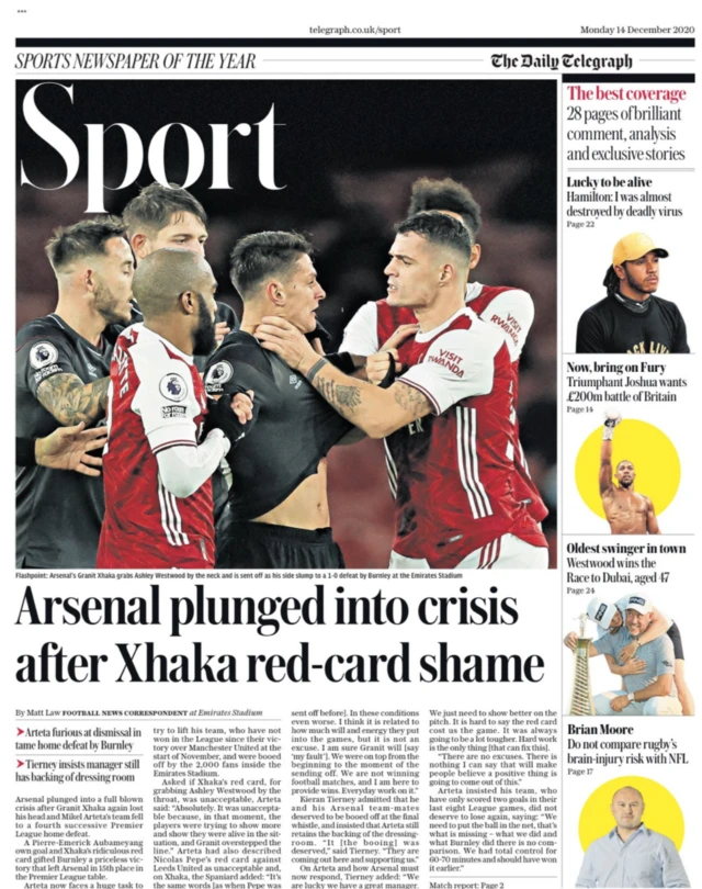 Telegraph back page