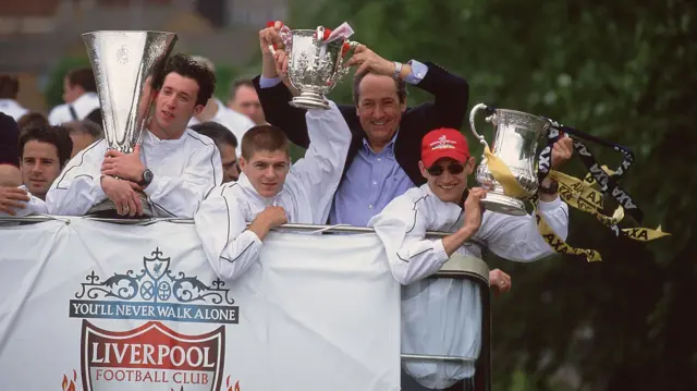 Gerard Houllier (third right)