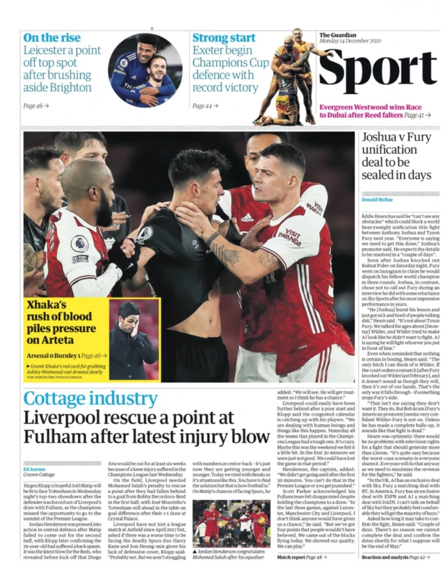 Guardian back page