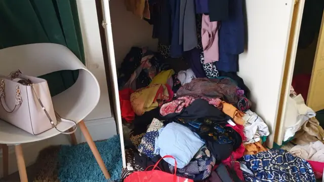 Mess made inside family home during the burglary