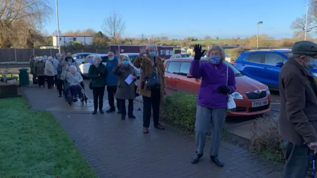 Queue outside GP clinic