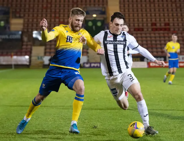 Dunfermline's Josh Edwards (right) and St Johnstone's Shaun Rooney