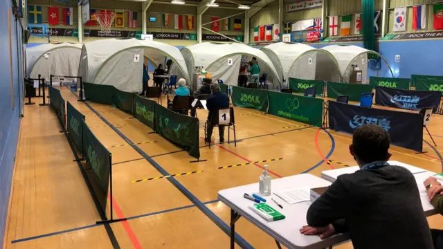 vaccine tents in grantham