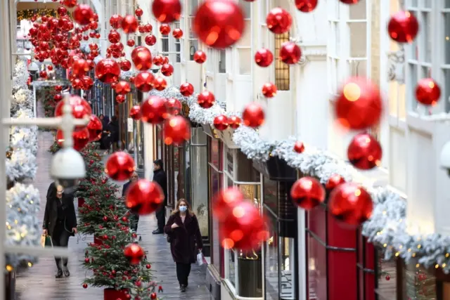 Street with Christmas decorations