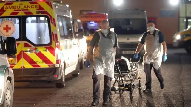 Ambulances queueing for hospital