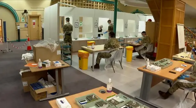 Army at testing centre