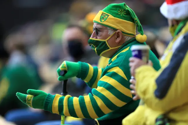 Norwich fan in Christmas garb