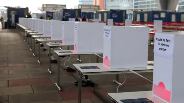 A general view of a mass testing station, as the spread of the coronavirus disease (COVID-19) continues, in Vienna, Austria, November 30, 2020