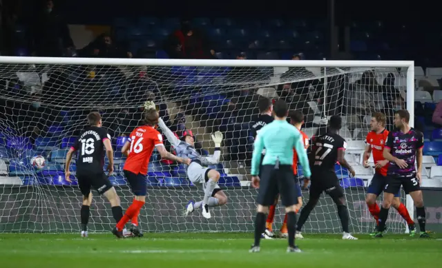 Matty Pearson heads Luton back in front against Norwich