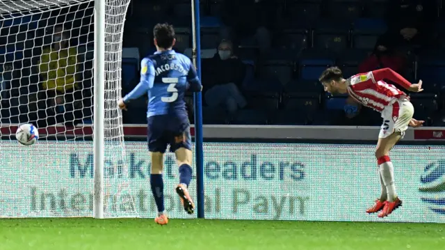 Stoke City midfielder Nick Powell scores against Wycombe