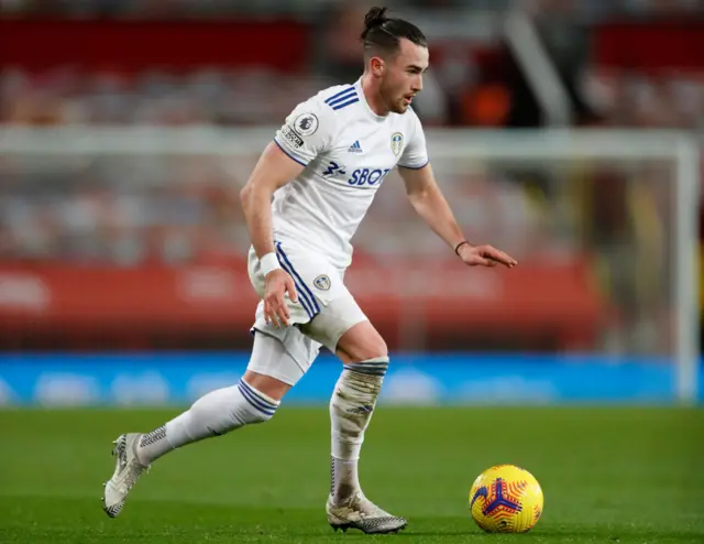 Leeds midfielder Jack Harrison against Manchester United