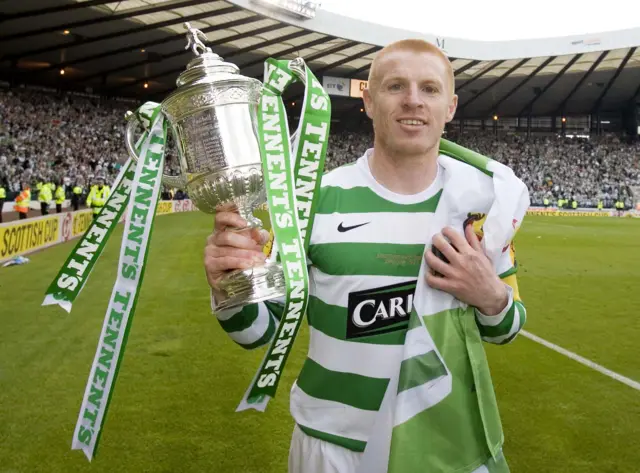 Neil Lennon with the Scottish Cup